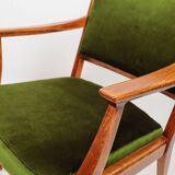 Vintage green mohair armchair eclectic style