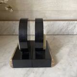 pair of marble and onyx Art Deco bookends