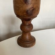 Pot cover 19th neo classic solid wood turned H24cm