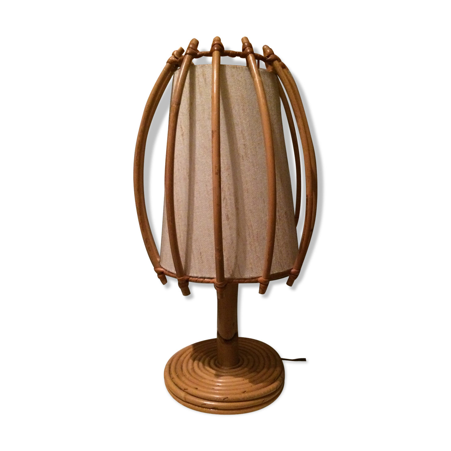 Rattan and bamboo lamp