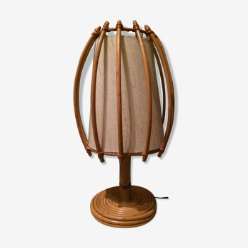 Rattan and bamboo lamp