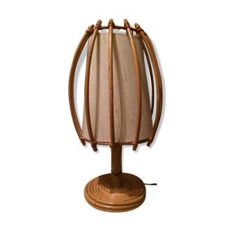 Rattan and bamboo lamp