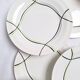 Flat plates St Amand model Bayonne white, green and black.