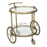 Vintage Brass Bar Cart by Cesare Lacca, Italy, 1950s.