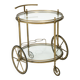 Chariot de bar vintage en laiton de Cesare Lacca, Italie, années 1950.