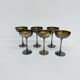 Ensemble de 6 coupes à champagne en laiton argenté, années 1970, Italie.