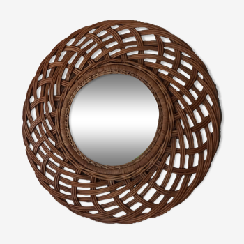 Rattan mirror 57cm