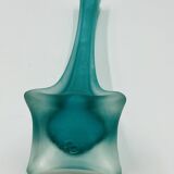 Turquoise glass soliflore in Murano style, Eiffel Tower shape.