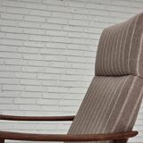 1970s, Danish highback armchair, furniture wool, teak wood, original.