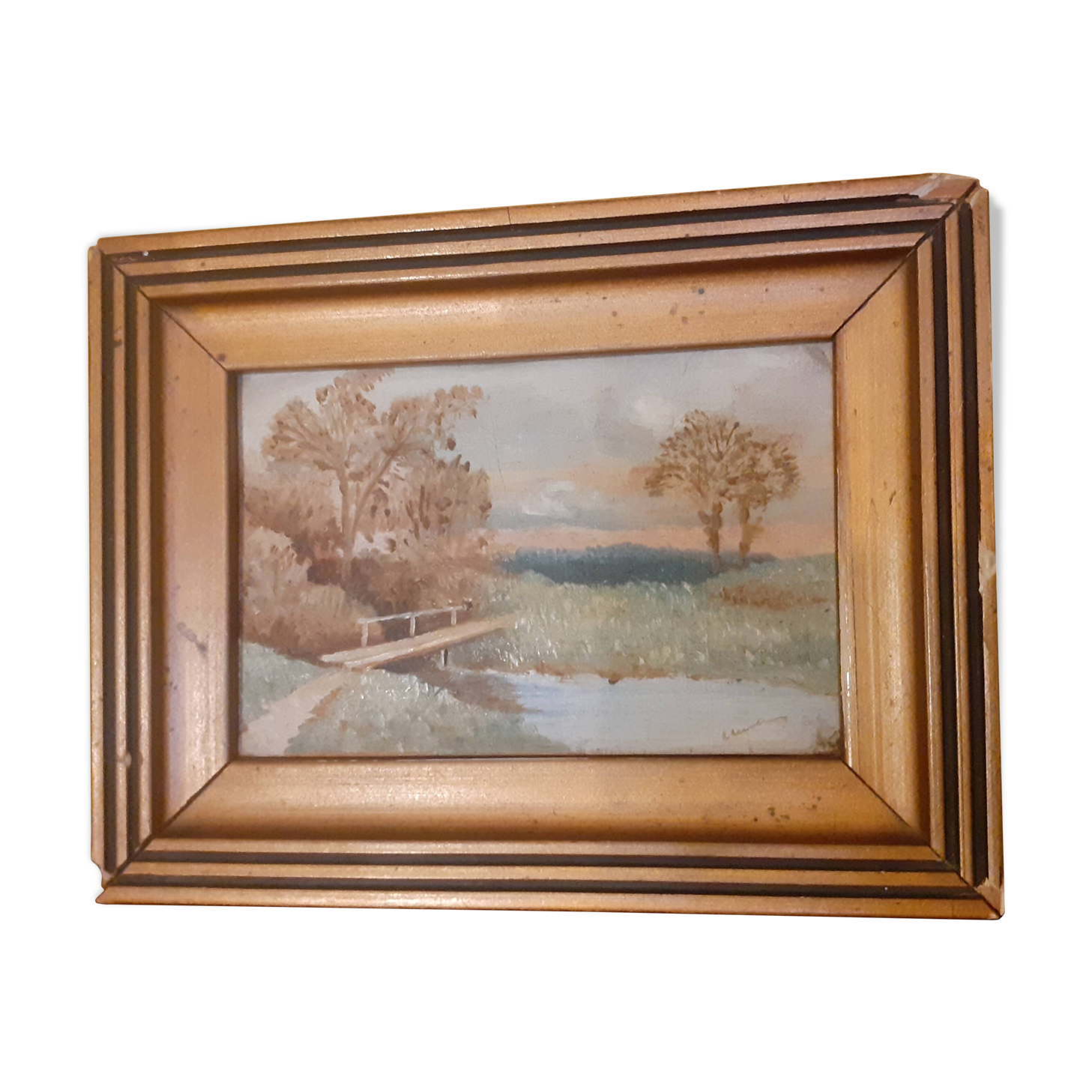 Miniature oil painting 8/3 frame 18.7/14.3 cm