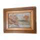 Tableau miniature huile 8/3 cadre 18,7/14,3 cm