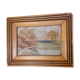 Miniature oil painting 8/3 frame 18.7/14.3 cm