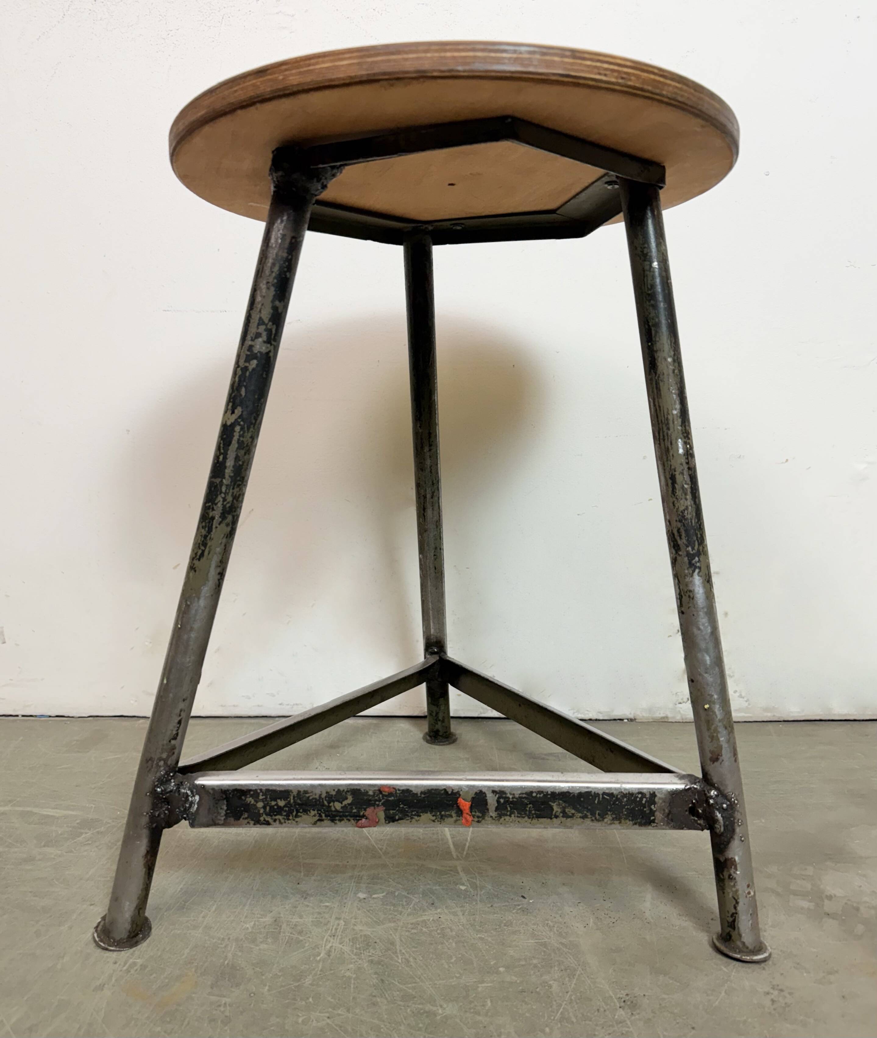 Black Industrial Workshop Stool, 1960s