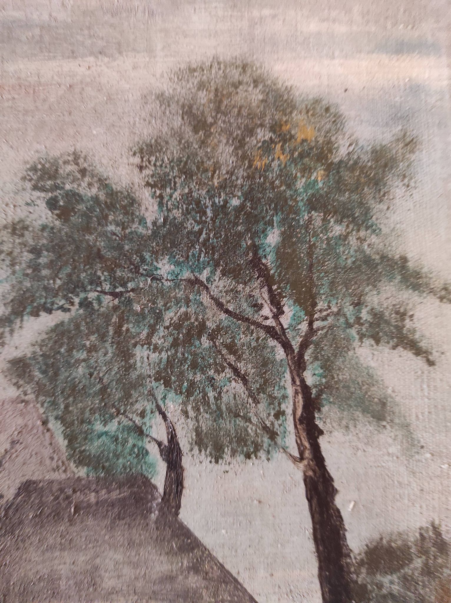 Peinture à l'huile vintage française