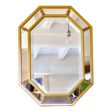 Large beveled, neoclassical mirror with gilded wood edges