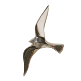 Set of 3 chrome gull birds, 15 - 20 -25 cm