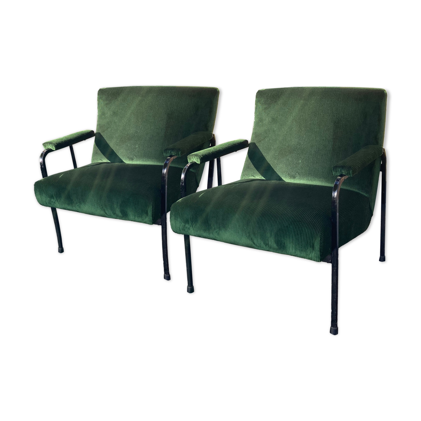 Pair of armchairs guariche model "memphis"- edition meurop 1963