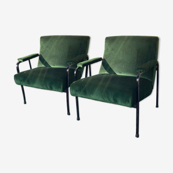 Pair of armchairs guariche model "memphis"- edition meurop 1963