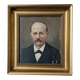 Oil on canvas old portrait gilded wooden frame country decoration