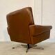 Vintage danish retro mid-century svend skipper brown leather chair & stool 60s