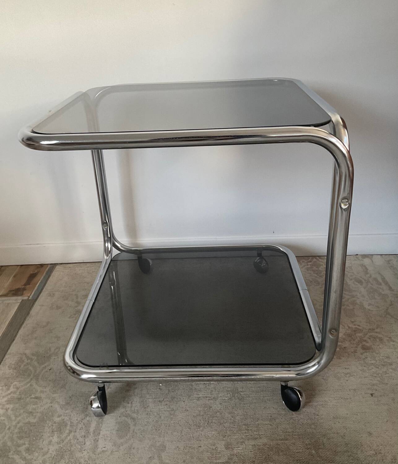 Space Age Side Coffee Table on Casters