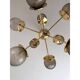 Contemporary Italian Gold Chandelier Sputnik in Style Murano Glass Smoked"