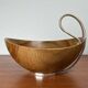 Mid-Century Modern Teak and Silver Plated Metal Bowl from Grasoli, Italy, 1960s