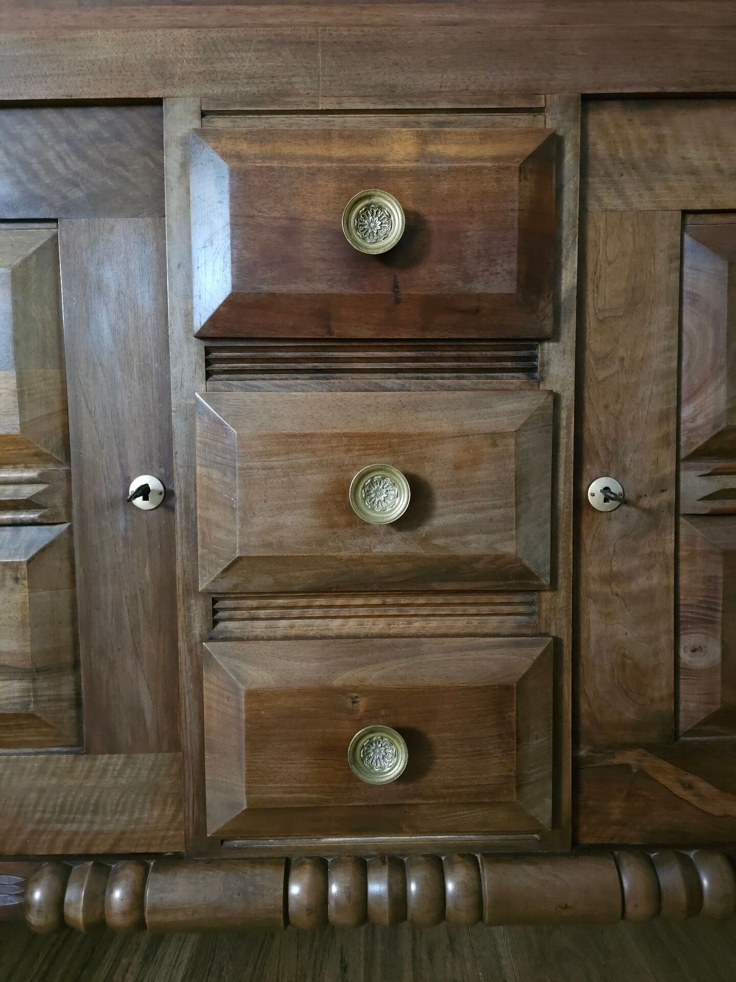 Solid Walnut Buffet, Art Deco, Circa 1940