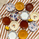 Set of 12 mismatched antique plates