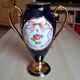 Vase en porcelaine de Limoges bleu de four et dorure 22K