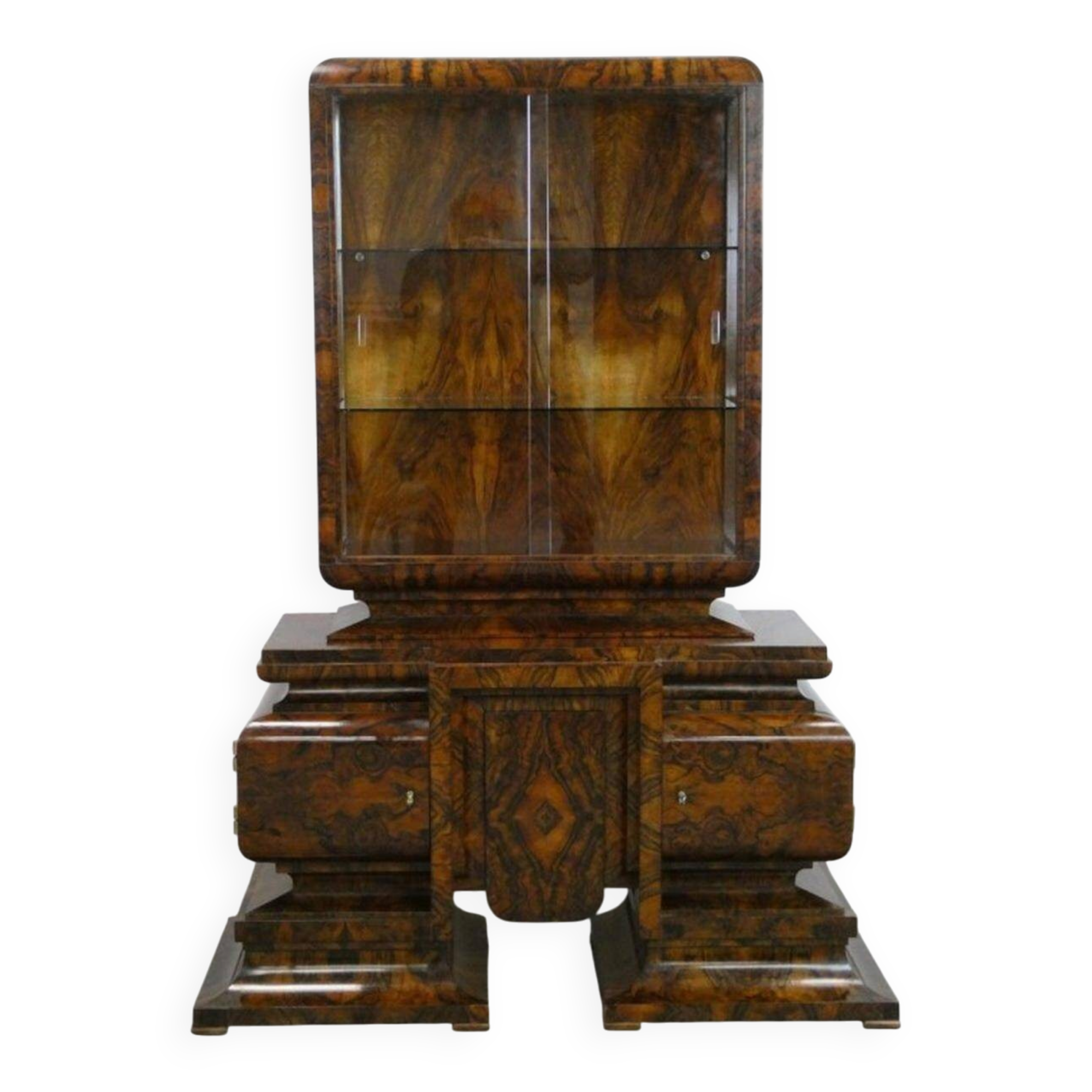 Art Deco Display Cabinet in Walnut