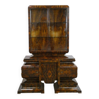 Art Deco Display Cabinet in Walnut