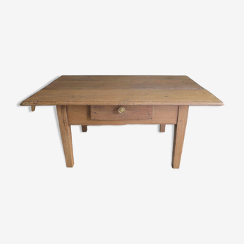 farmhouse coffee table with one solid wood drawer