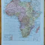 Old geographical map of Africa