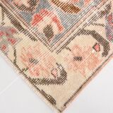 4x7 Salmon & Brown Geometric Oriental Vintage Rug, 139x227Cm