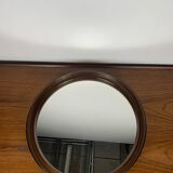 Round Smoked Plexiglas Mirror – GILAC n°1813 – Vintage 1970s