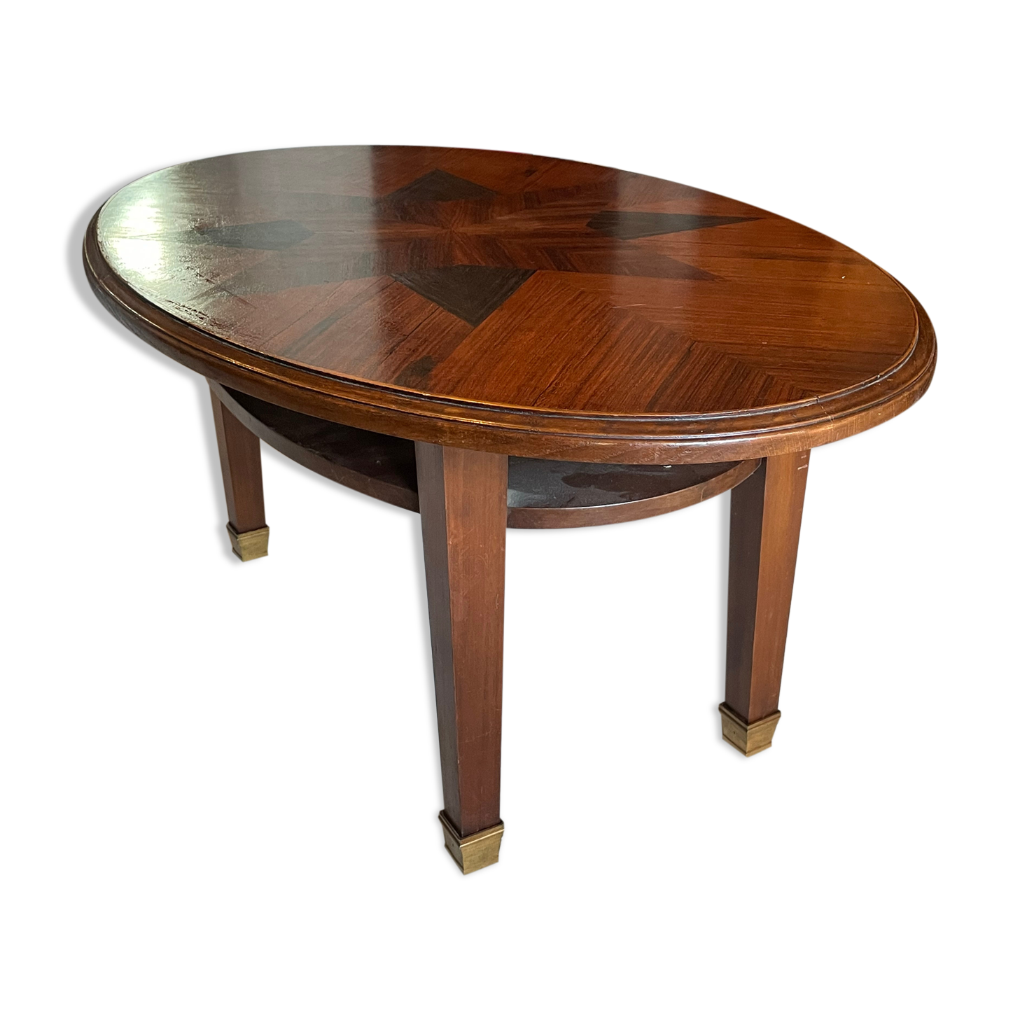 Branded oval coffee table