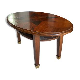 Branded oval coffee table