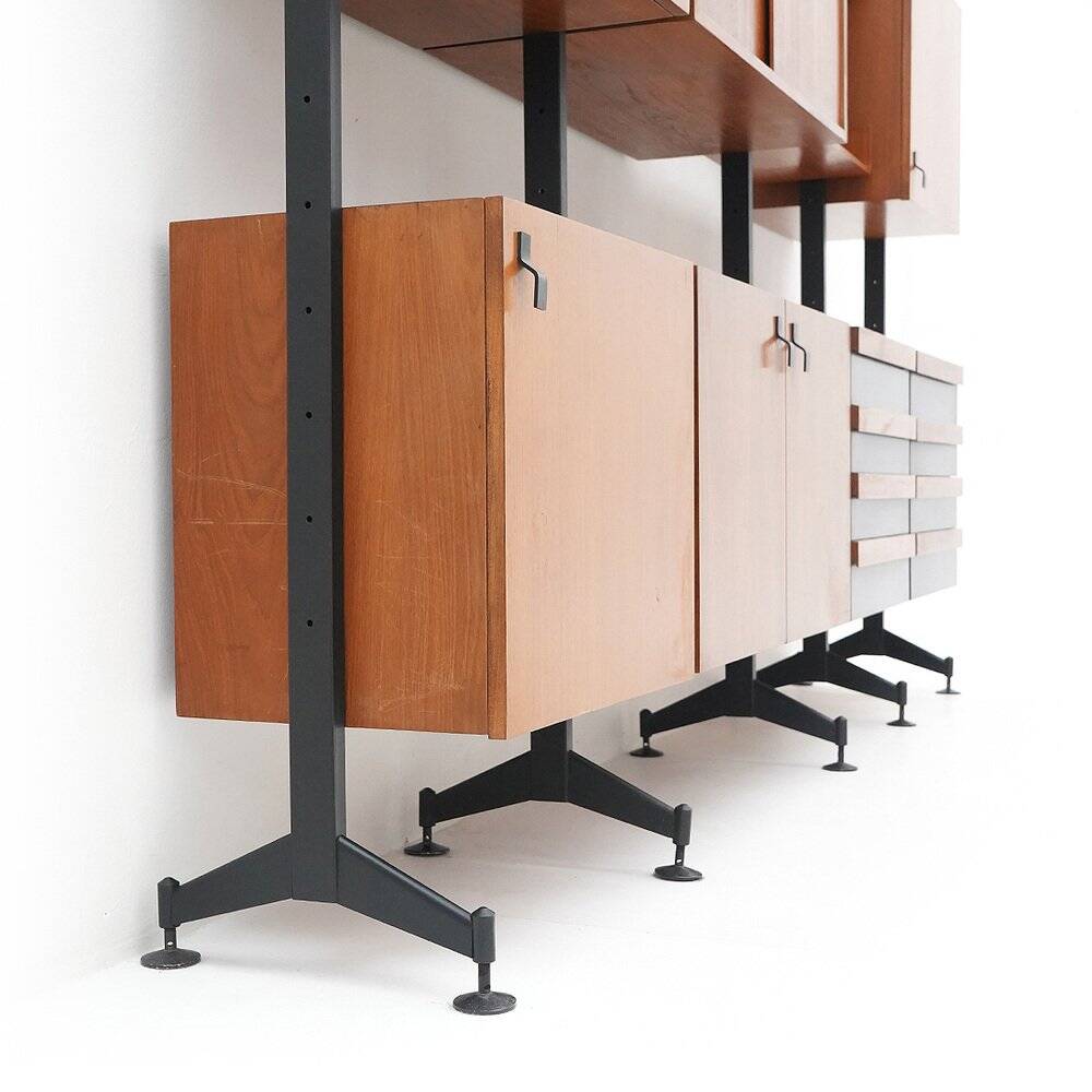 Teak bookshelf with four compartments, 1960s