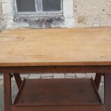 Drawing table wood and vintage metal