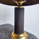 Pair of Mid Century Modern table lamps in brass and leather 1960
