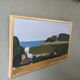 Mid-Century Modern Swedish Oil Painting "Coastal Musing" Framed Landscape