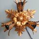 Wall lamp/ceiling lamp in gilded metal, Banci Firenze, 70s