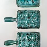 Set of 3 Robert Picault ceramic snail pans