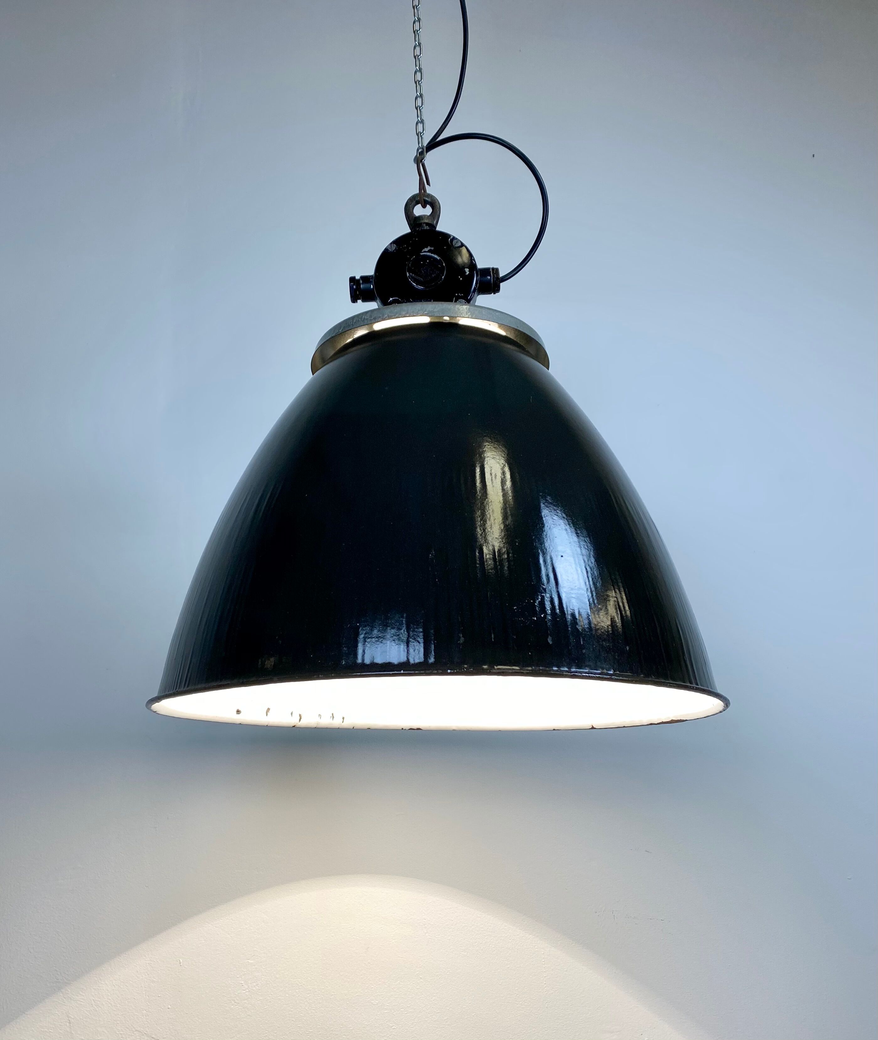 Vintage industrial factory lamp, 1960s