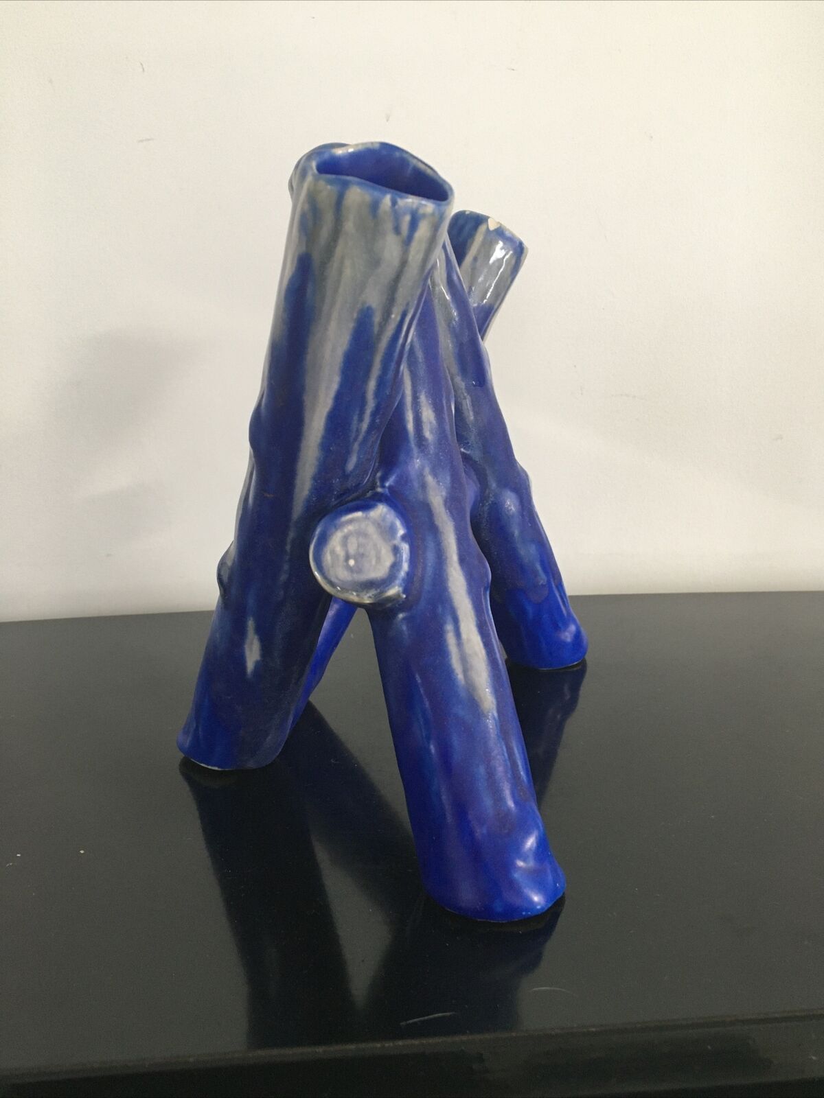 Blue vase ceramic soliflore