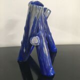 Blue vase ceramic soliflore