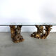 Vintage gilt wood mermaid coffee table, 1960s - Italy