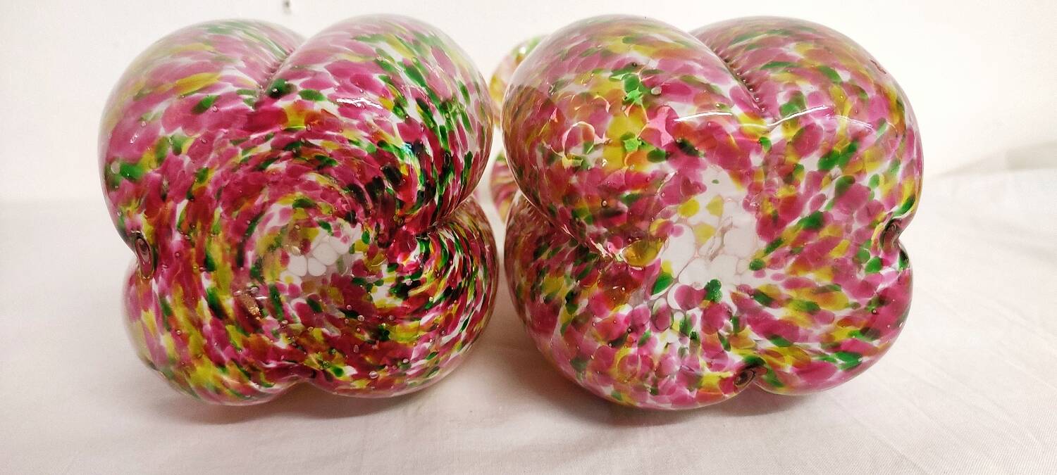 Par de jarrones de cristal de Murano. Italia, 1940s.