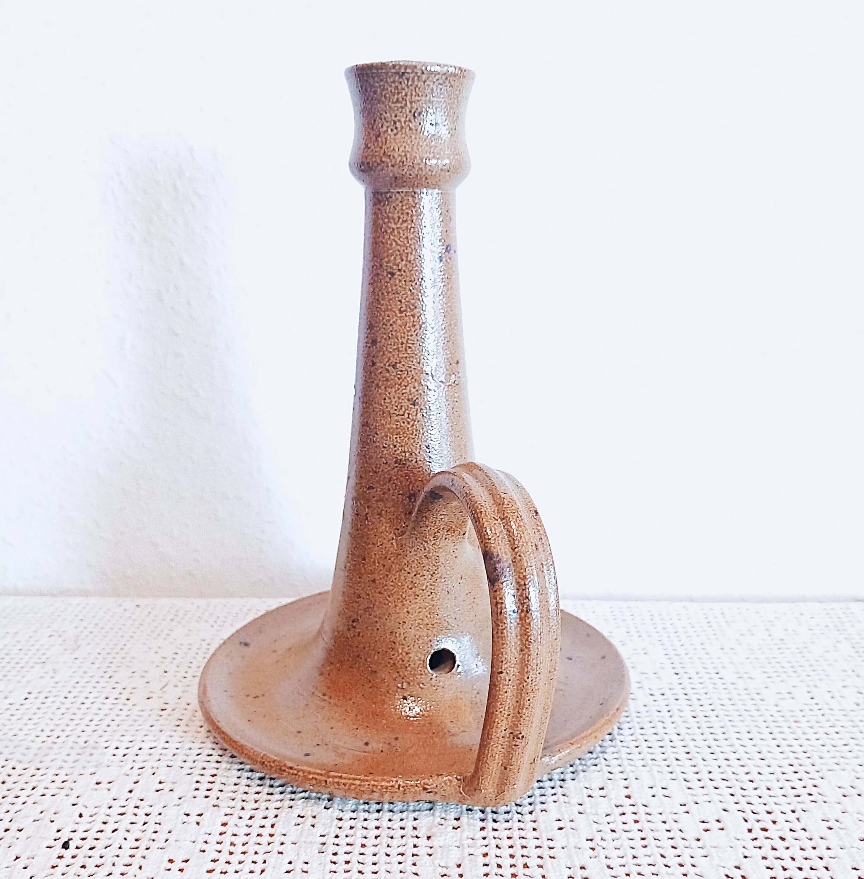 Stoneware candle holder